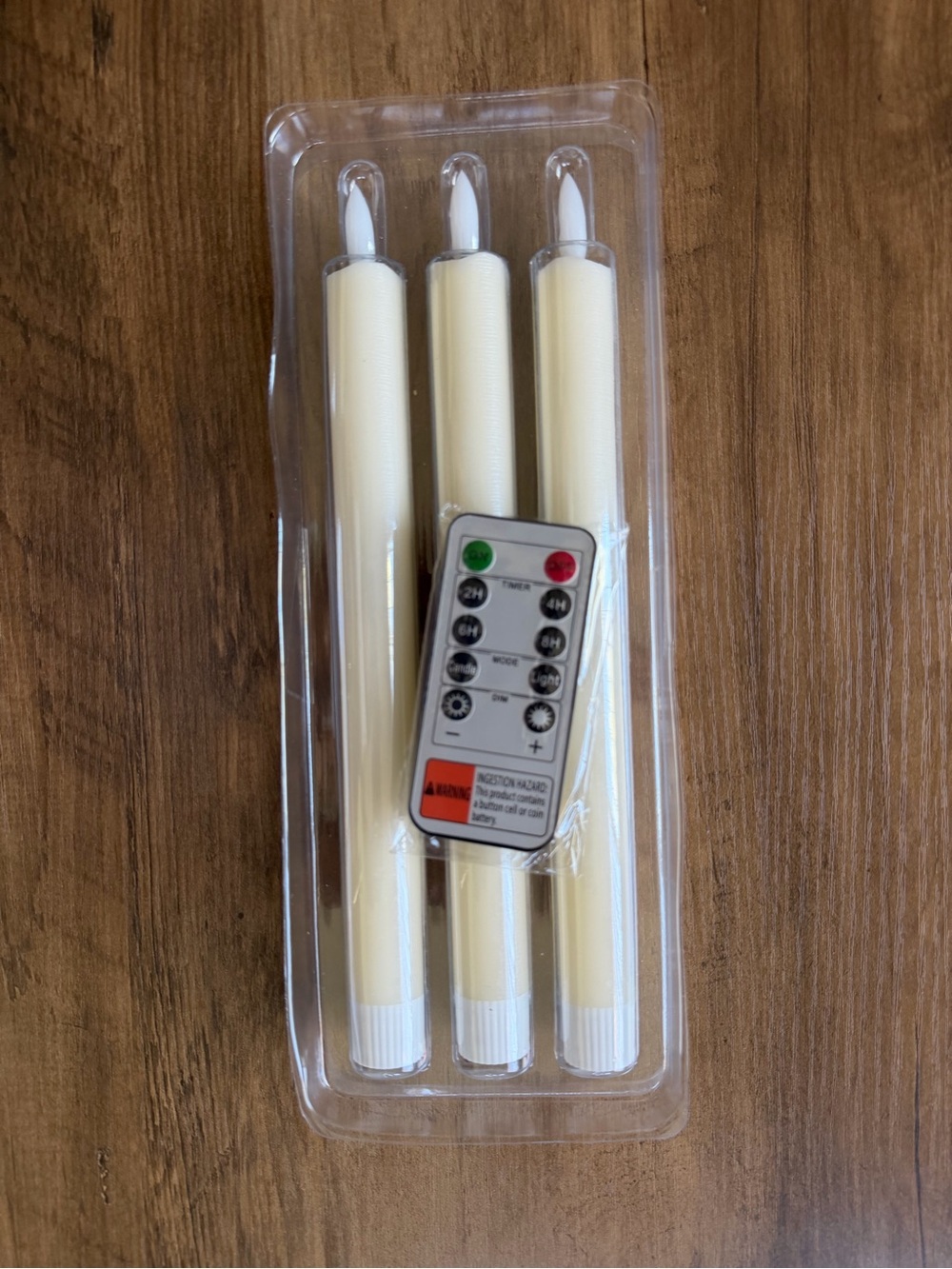Ivory Flameless Taper Candles Led Battery Operated Remote Timer